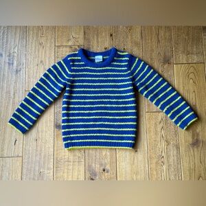 Hanna Andersson Marshmallow Blue with Yellow Stripes Sweater size 100 cm / US 4